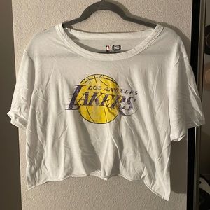 Womens cropped Lakers shirt